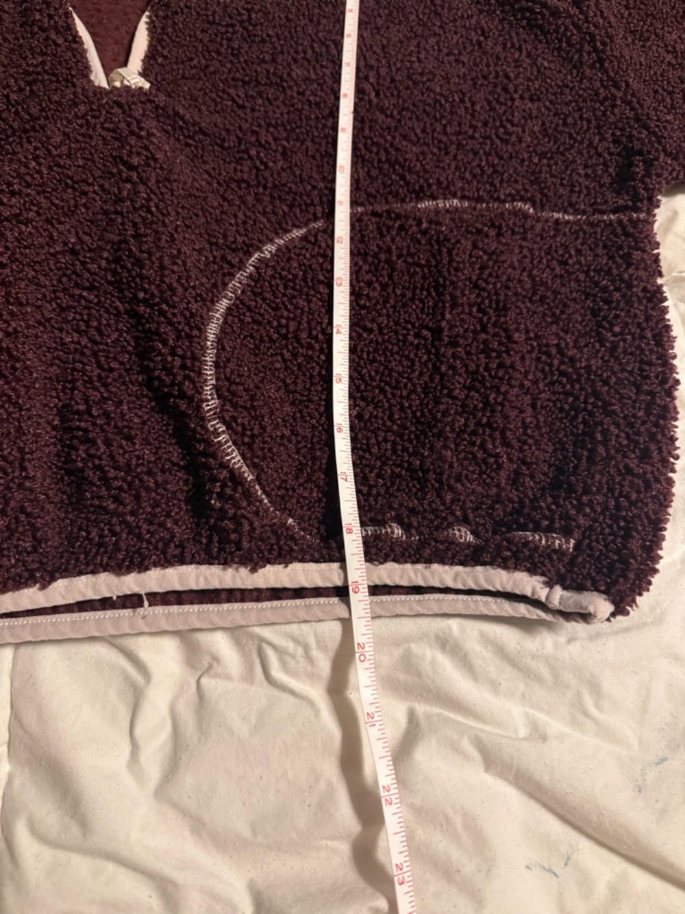 Old Navy Deep Plum Half-Zip Teddy Pullover - Picture 4 of 5